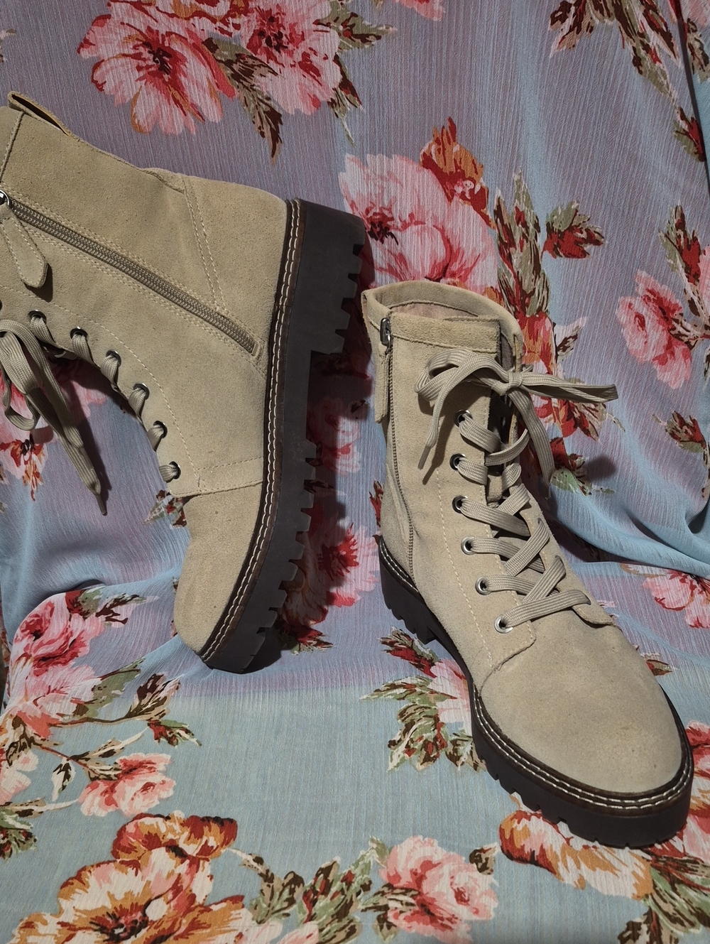 Lace-Up Boots in Light Tan-Nordstrom RACK